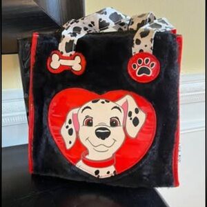 101 dalmatians vintage 90s litttle girls fuzzy bag 9”x9”